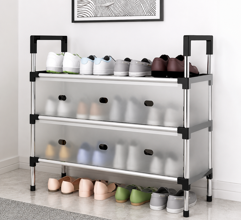 3-Tier Shoe Rack – Space-Saving Shoe Organizer for Home, Bedroom & Entryway